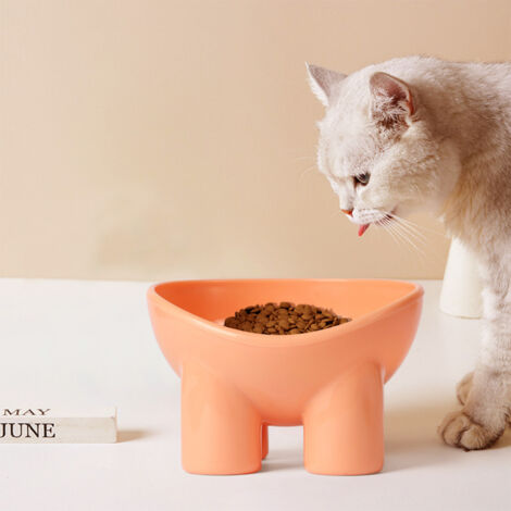 Orange Anti-tipping Pet Feeder Bowl, 13.4cm W x 13.8cm D x 9cm H (1/5)