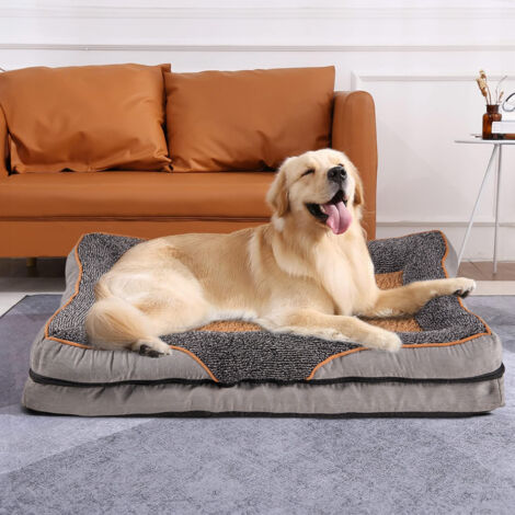 Gray-brown Removable and Washable Dog Bed 75cm W x 50cm D x 12cm H (1/5)