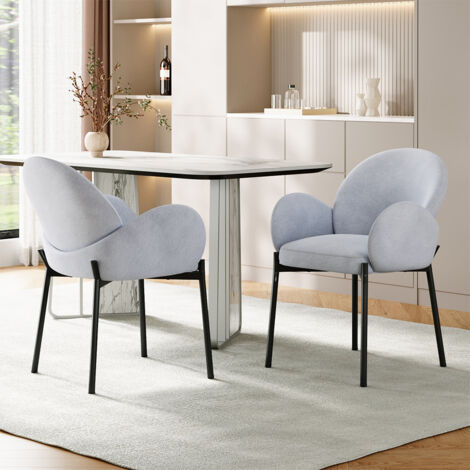 2Pcs Upholstered Dining Chairs with Armrest (1/5)
