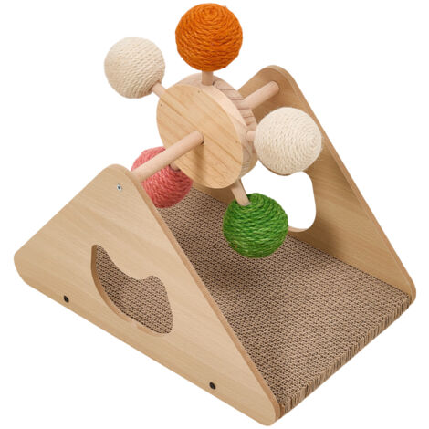 Interactive Rotating Cat Scratcher with Colorful Sisal Balls (1/5)