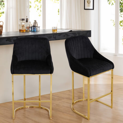 Set of 2 Upholstered Bar Stools (1/3)