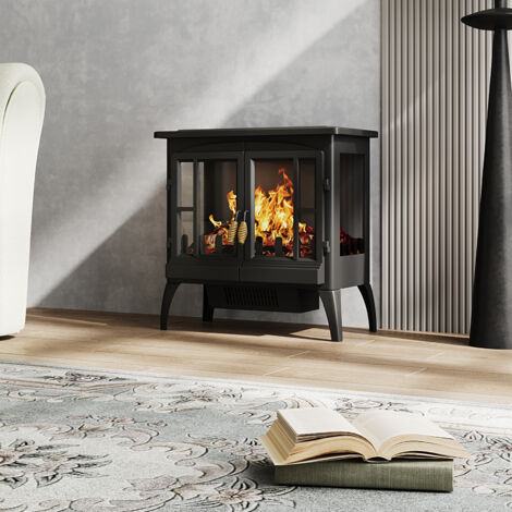 Black Freestanding Electric Fireplace Heater (1/5)