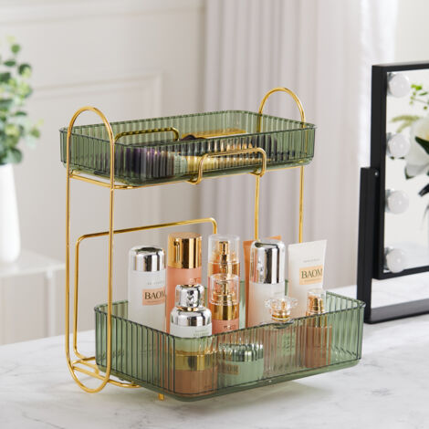 2-Tier Plastic Desktop Makeup Organiser