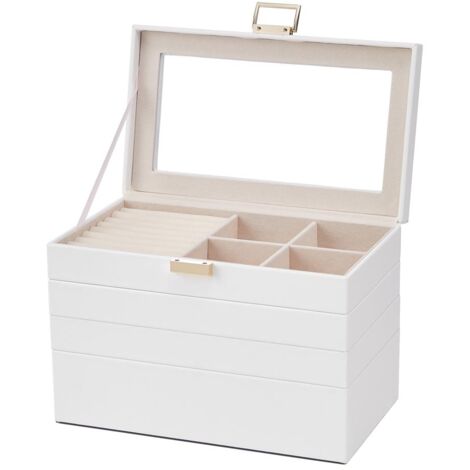 4-Tier Jewellery Storage Box with Transparent Lid (1/3)