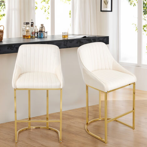 Set of 2 Upholstered Bar Stools (1/3)