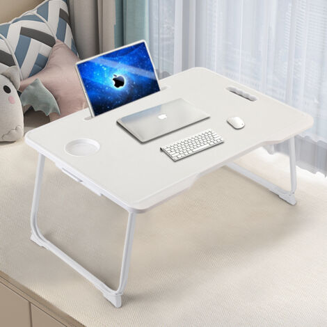 Foldable Plus Drawer Laptop Bed Desk with Drawer 60cm W x 42cm D x 28cm H (1/5)