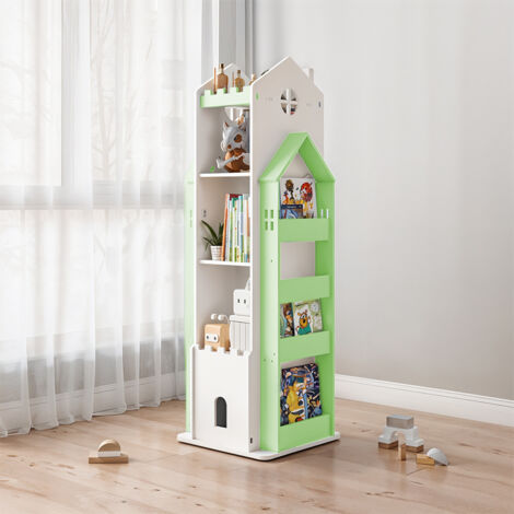 5-Tier Castle Kids Rotating Bookshelf (1/3)