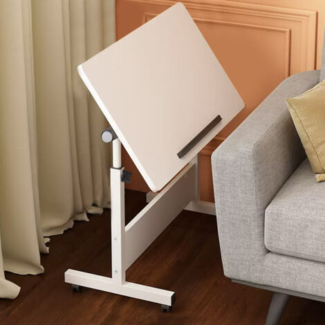 White Simple Bedroom Foldable Lift Computer Desk 60cm W x 40cm D (1/5)