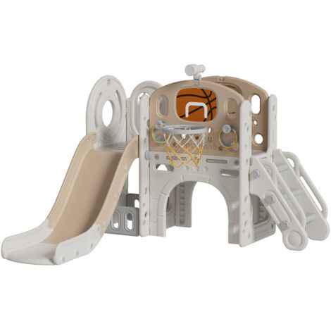 Toddler Slide and Climber Playset with Basketball Hoop and Telescope (1/2)