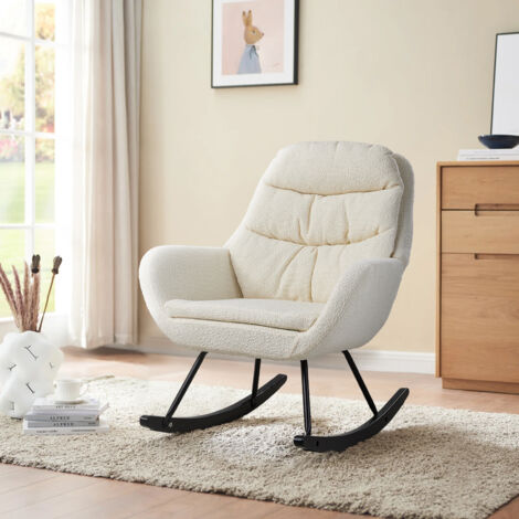 Teddy Fleece Upholstered Rocking Chair (1/5)