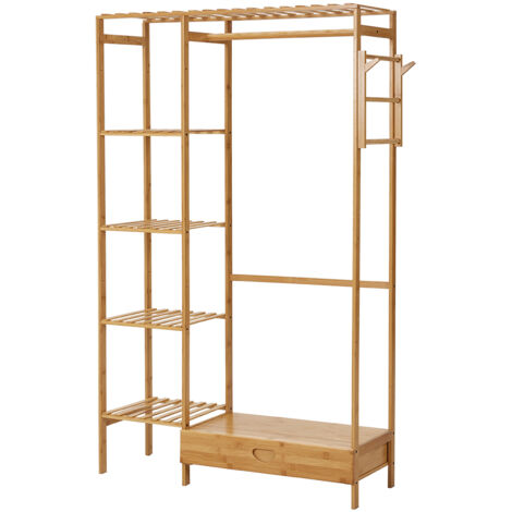 Simplehuman Coat Rack Simple Wooden Coat Rack with Hooks and Drawers 90cm W x 30cm D x 146.5cm H