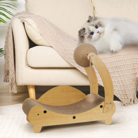 Chaise Longue Cat Scratching Post with Interactive Sisal Ball Toy 48 cm W x 20 cm D x 44 cm H (1/4)
