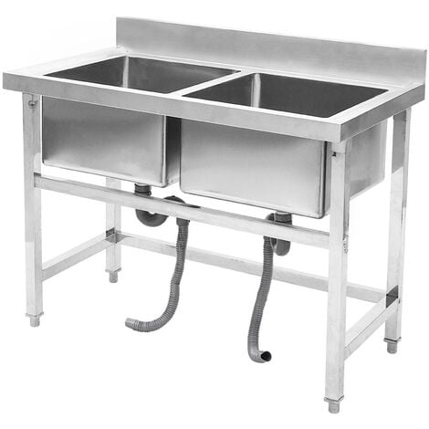 Free Standing Stainless Steel Double Kitchen Sink