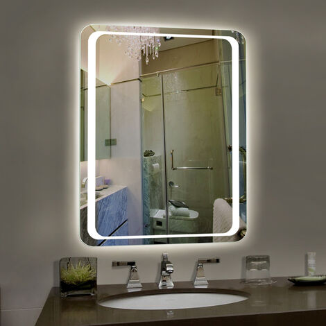 800x600mm Anti-fog Wall Mounted Mirror, LED Illuminated Bathroom Mirror with CE Driver