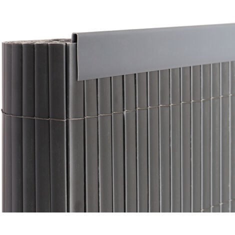 Set of 3 Garden Privacy 1M Profile Cover for Mat Screen Border Panel Fence, Dark grey