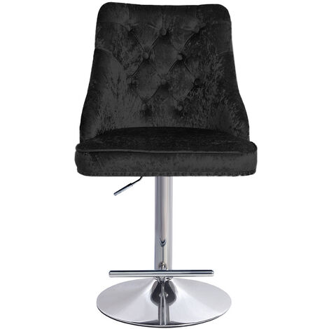 Brown Crushed Velvet 360°Swivel High Adjustable Bar Stools