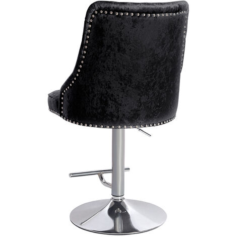 Brown Crushed Velvet 360°Swivel High Adjustable Bar Stools
