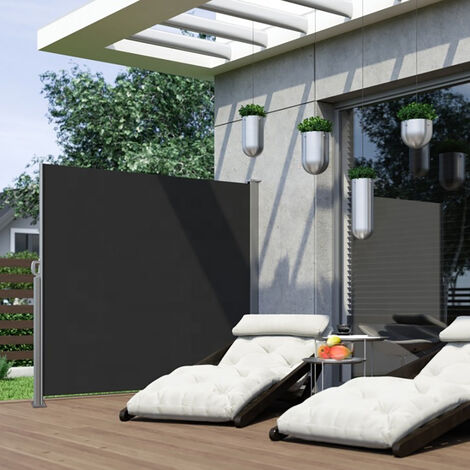 Grey 300x160cm Outdoor Retractable Privacy Side Awning