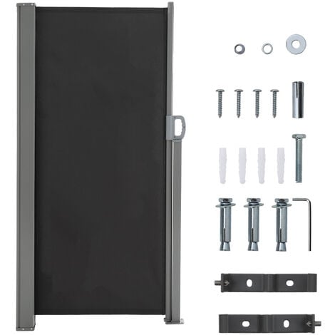 Grey 300x160cm Outdoor Retractable Privacy Side Awning