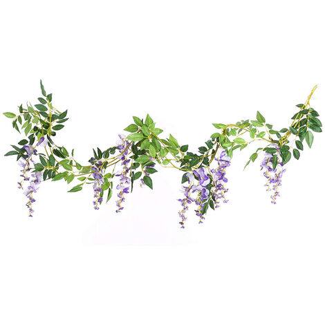Purple Artificial Wisteria Flowers Fake Garland Wall Decoration
