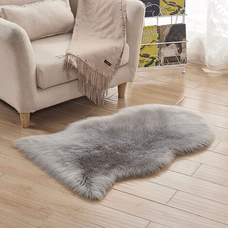 Anti-Skid Shaggy Fluff Rug for Bedroom Living Room, Grey 60x90CM (1/5)