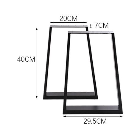 Set of 2 Metal Table Bench Legs Frames Trapezium Steel Base Stands, 29.5x40CM