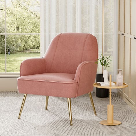 Leisure Velvet Armchair, Pink