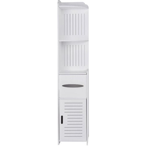 4 Tier White Corner Cupboard Storage Shelf for Bathroom