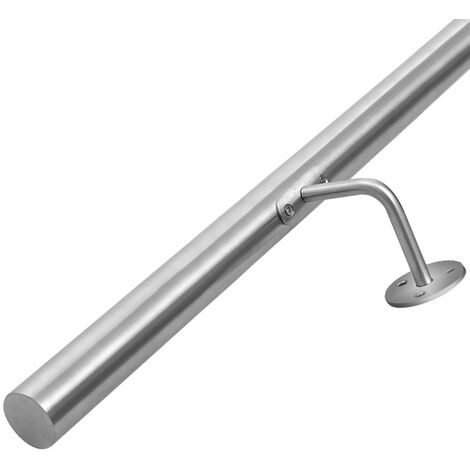 Livingandhome Round Brushed Stainless Steel Bannister Rail Balustrade Stair Handrail M