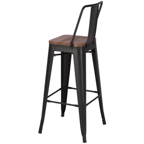 Set of 4 Metal Frame Vintage High Bar Stool