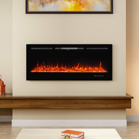 40 Inch LED Electric Fireplace Wall Mounted Wall Insert Heater 9 Flame Colours