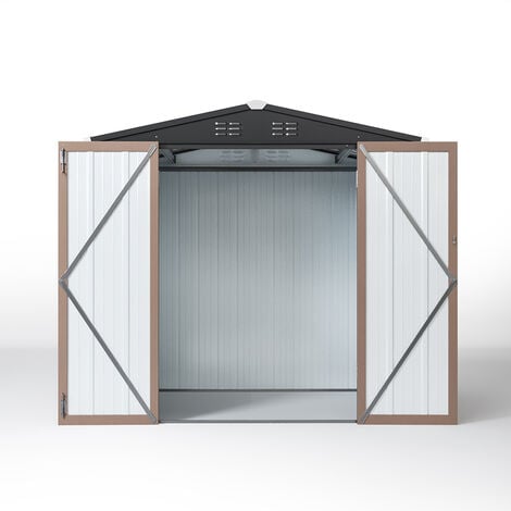 6ft x4ft Brown Metal Garden Shed Garden Storage