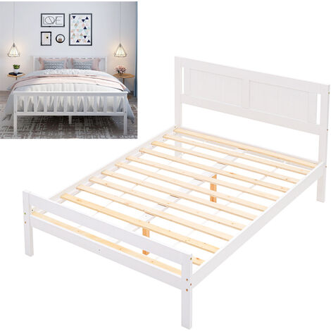 Wooden Bed Frame Pine Wood Bedstead, White Wooden King Size Bed Frame Argos