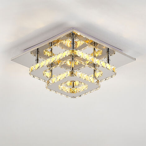 36W LED Ceiling Light Crystal Chandelier Pendant Lamp, Dimmable with Remote