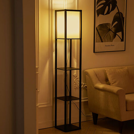 Modern Shelf Floor Lamp Light 4 Tiered, Square Floor Lamps With Shelves