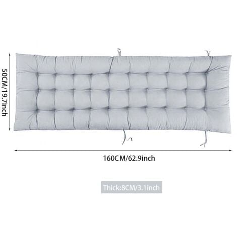 Outdoor Garden Patio Recliner Deck Chair Seat Cushion Pad, Grey