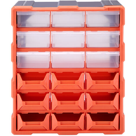DURHAND 60 Drawers Parts Organizer Storage Container - Orange - Size Large