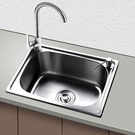 Inset Brushed Stainless Steel Single Bowl Sink