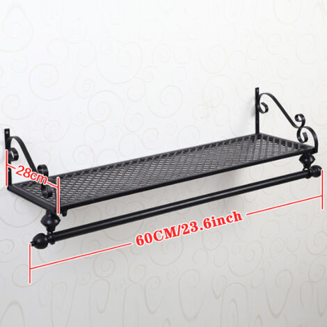 Metal Clothes Rail Wall Mounted Garment Hanging Display Storage Rack ...