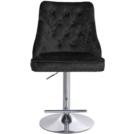 Brown Crushed Velvet 360°Swivel High Adjustable Bar Stools