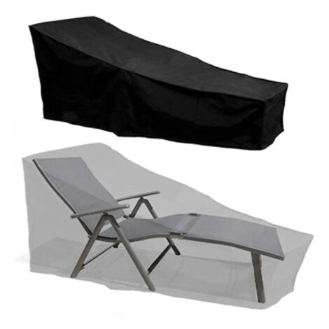 Sun lounger Cover Waterproof Outdoor Garden Patio 420D Sunbed Cover Protector Black