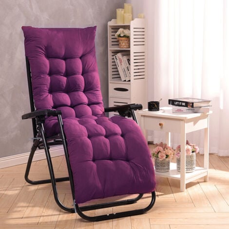 Sun Lounger Cushion Pad Garden In/Outdoor Recliner Chair Seat Pads