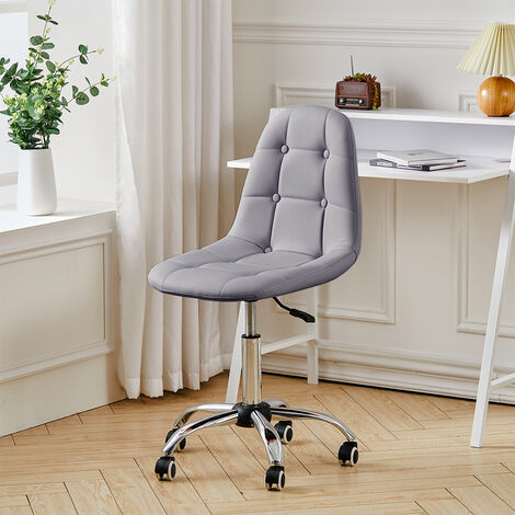 PU Leather Swivel Adjustable Office Chair, Grey