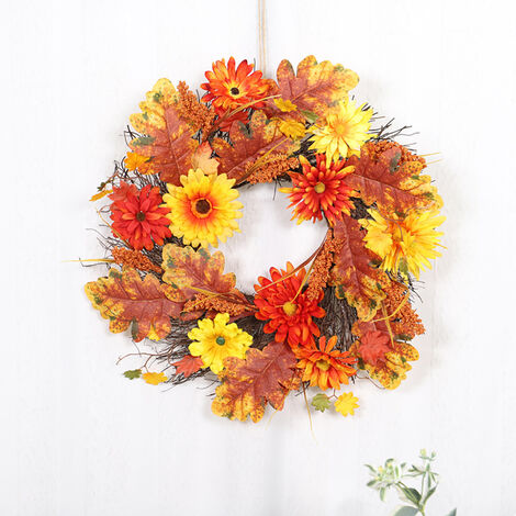 55CM Halloween Autumn LED Light Chrysanthemum Maple Leaves Garland (1/5)
