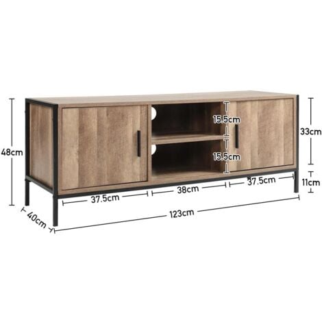 Brown Rustic Metal Frame TV Stand