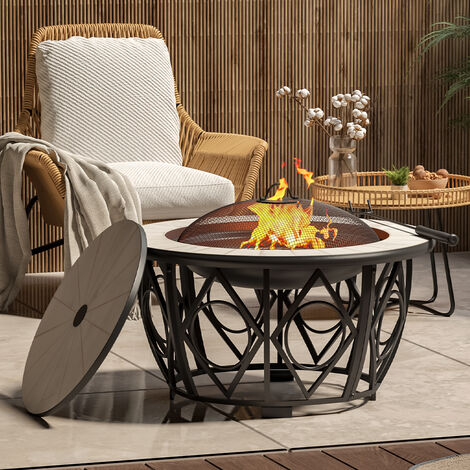 Multi Functional Outdoor Grill Fire Pit, Gas Fire Pit Table Combo