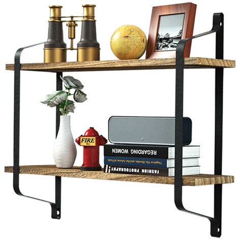 2 Tier Industrial Retro Wall Shelf