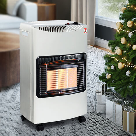4.2kW Mobile Over Gas Space Heater, White