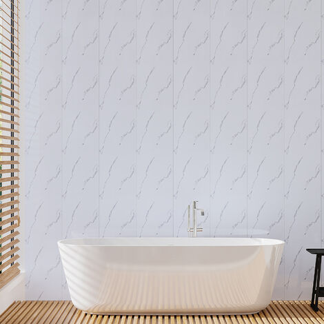 5 Pcs PVC Shower Wall Panels Stone Effect Bathroom 2600 x 250MM, A