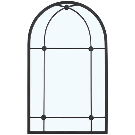 Arched Wall Hanging Hanging Metal Windowpane Mirror Home Decoration